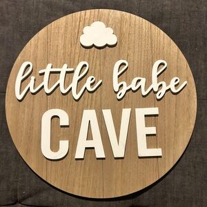 Wooden Little Babe Cave Sign